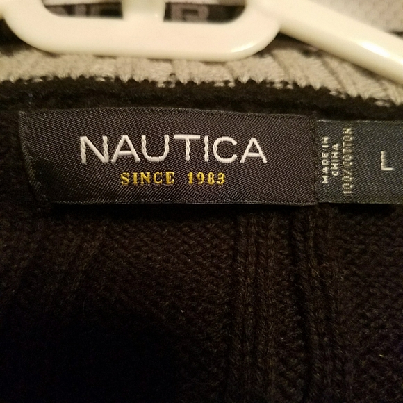 Nautica mens L black sweater - Picture 4 of 4